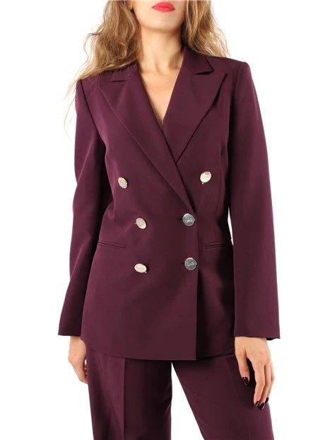 BLAZER DOPPIOPETTO CON SPACCO SUL RETRO DONNA BORDEAUX