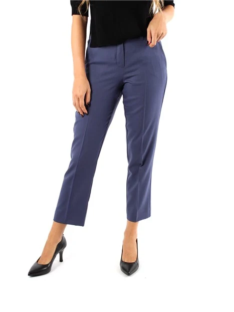 PANTALONI CROPPED IN NATTE' DI LANA VERGINE DONNA BLU