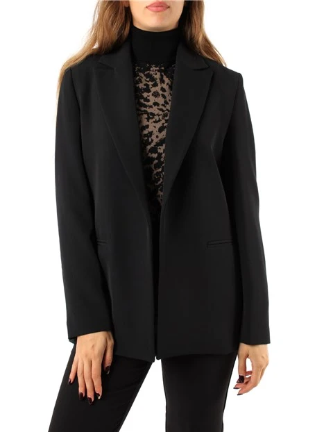 GIACCA BLAZER IN CADY SENZA BOTTONI DONNA NERO