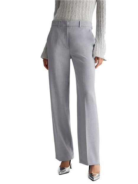 PANTALONI PALAZZO IN MISTO VISCOSA DONNA GRIGIO