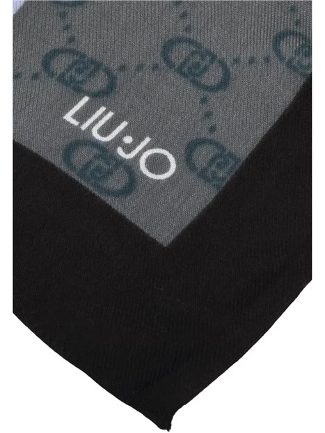 FOULARD CON LOGO A FANTASIA DONNA NERO