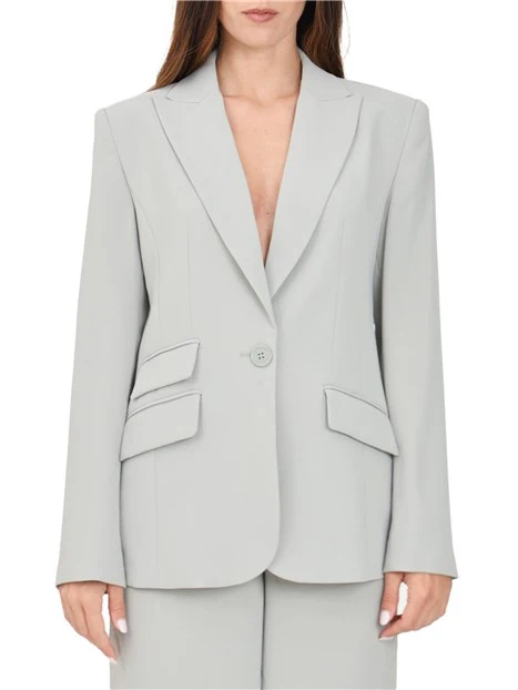 BLAZER MONOPETTO CON TASCHE DONNA CELESTE