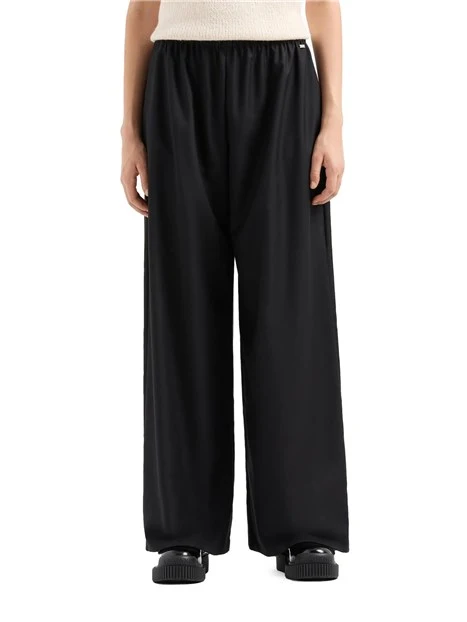 PANTALONI PALAZZO DRAPPEGGIATI DONNA NERO