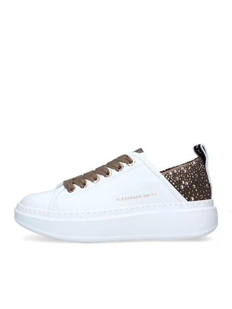 SNEAKERS PLATFORM WEMBLEY CON STRASS DONNA BIANCO BRONZO