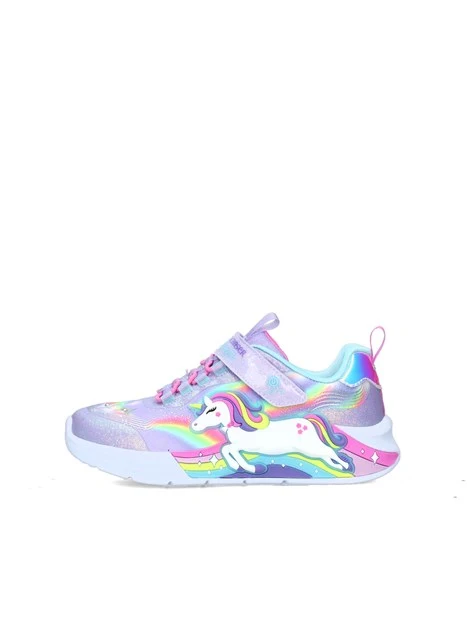 SNEAKERS BASSE CON UNICORNO E STELLE LUMINOSE BAMBINA LILLA