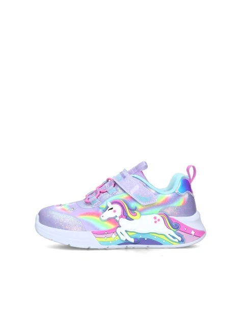 SNEAKERS BASSE CON UNICORNO E STELLE LUMINOSE BAMBINA BIANCO