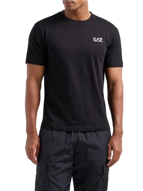 T-SHIRT MANICA CORTA CON LOGO SUL PETTO UOMO NERO