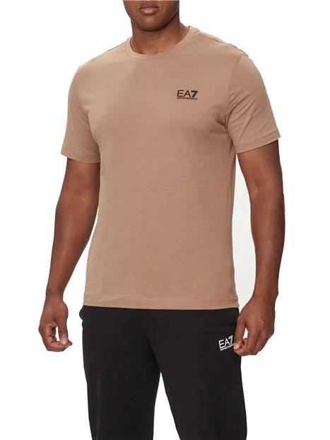 T-SHIRT MANICA CORTA CON LOGO SUL PETTO UOMO BEIGE