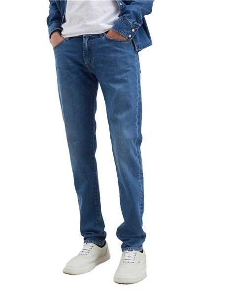 JEANS SLIM FIT CINQUE TASCHE E LOGO UOMO BLU