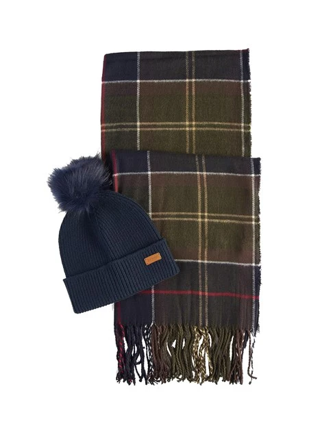 SET SCIARPA CON CAPPELLO TARTAN DONNA VERDE