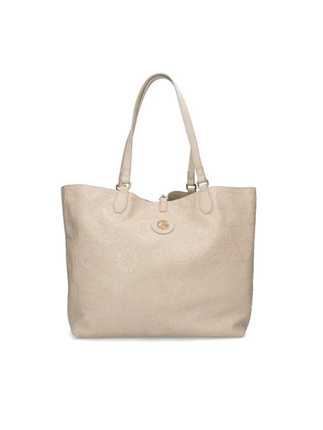 BORSA SHOPPING TEODOSIA REVERSIBILE LOGATA DONNA BEIGE