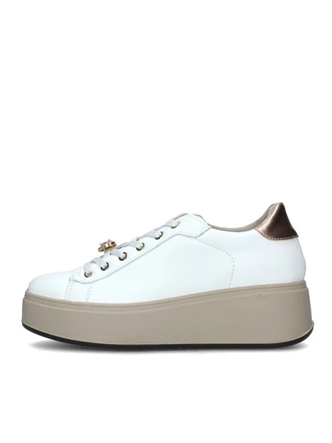 SNEAKERS PLATFORM CON GIOIELLO DONNA BIANCO