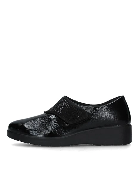 SNEAKERS SLIP ON CON BRILLANTINI SU STRAPPO DONNA NERO