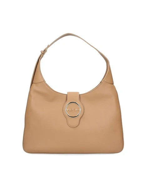 BORSA A SPALLA MOSES CON LOGO DONNA BEIGE