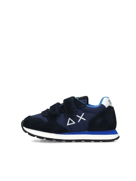 SNEAKERS BASSE TOM SOLID CON DOPPIO STRAPPO BAMBINO BLU