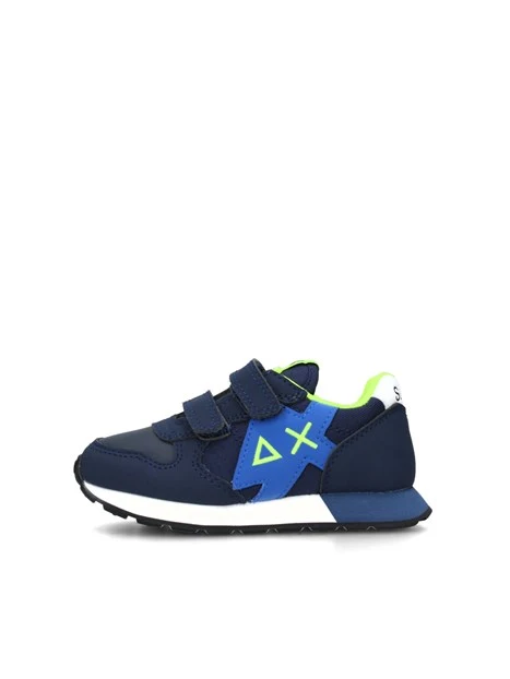 SNEAKERS BASSE JAKI FLUO DOPPIO STRAPPO BAMBINO BLU