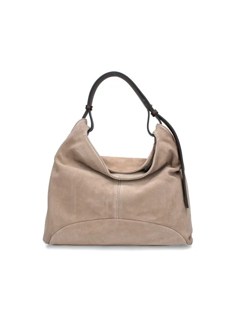 BORSA A SPALLA IN CAMOSCIO DONNA BEIGE