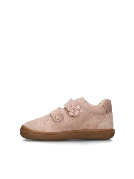 SNEAKERS BASSE CON STRAPPI E FANTASIA A CUORI BAMBINA ROSA