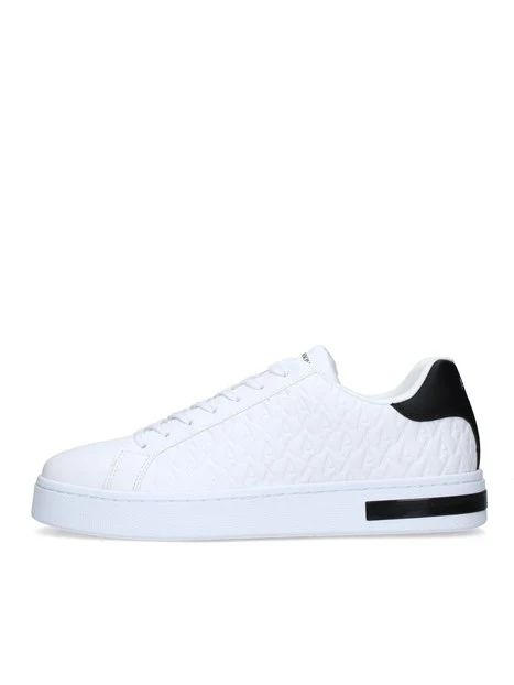 SNEAKERS BASSE INSERTI NERI LOGATE UOMO BIANCO