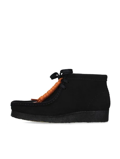 STIVALETTI TACCO BASSO CLARKS ORIGINALS WALLABEE DONNA NERO