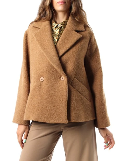 CAPPOTTO CORTO OVER IN PANNO DONNA BEIGE