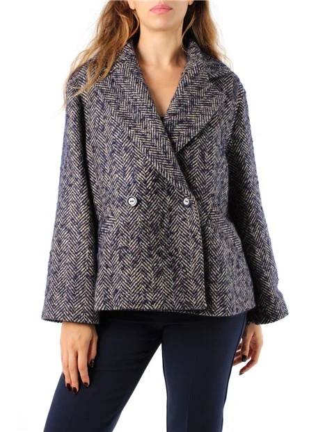 CAPPOTTO CORTO OVER DONNA BLU