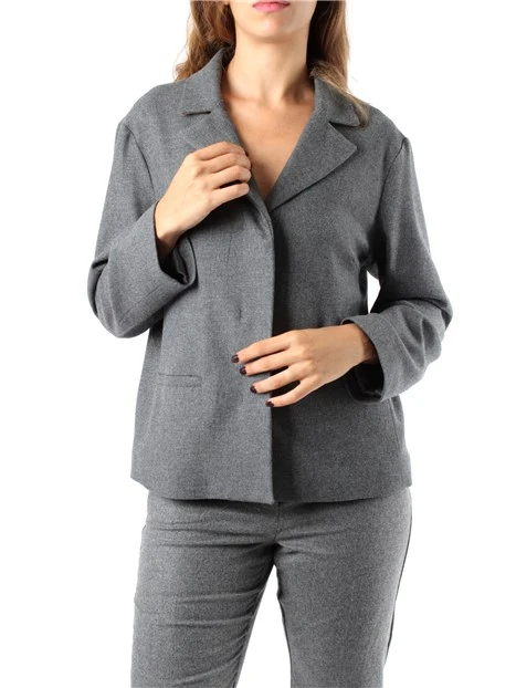 GIACCA BLAZER IN MISTO LANA DONNA GRIGIO