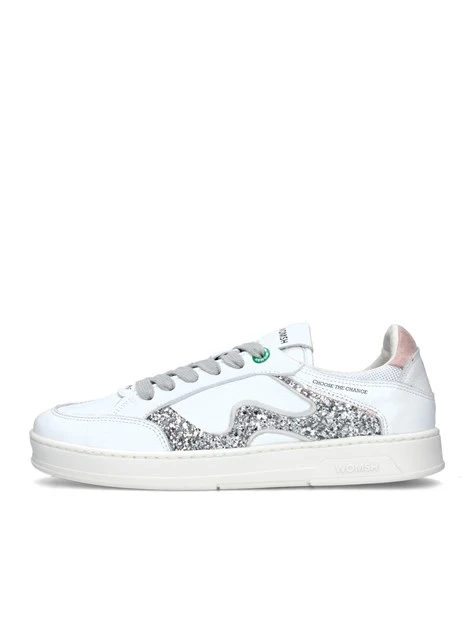 SNEAKERS BASSE CON INSERTI GLITTER DONNA GRIGIO