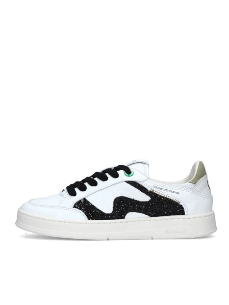 SNEAKERS BASSE CON INSERTI GLITTER DONNA NERO