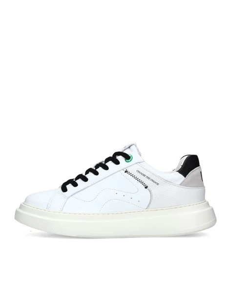 SNEAKERS PLATFORM INSERTI NERI DONNA BIANCO