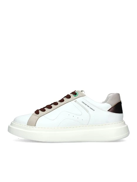 SNEAKERS BASSE CON INSERTI BEIGE DONNA BIANCO