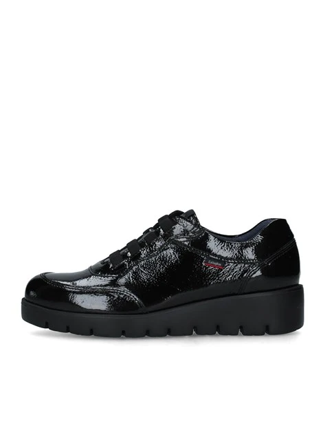 SNEAKERS PLATFORM EFFETTO VERNICE DONNA NERO