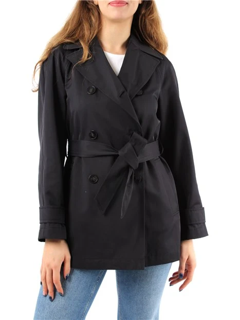 TRENCH IN GABARDINE DI COTONE DONNA BLU