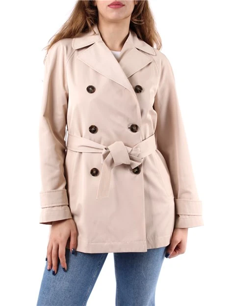 TRENCH IN GABARDINE DI COTONE DONNA ECRU