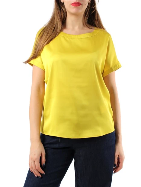 BLUSA A MANICHE CORTE IN RASO DONNA GIALLO