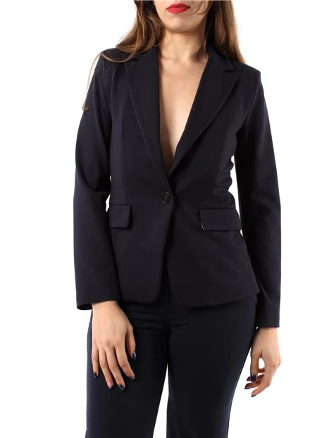 GIACCA BLAZER MONOPETTO IN JERSEY PUNTO MILANO DONNA BLU