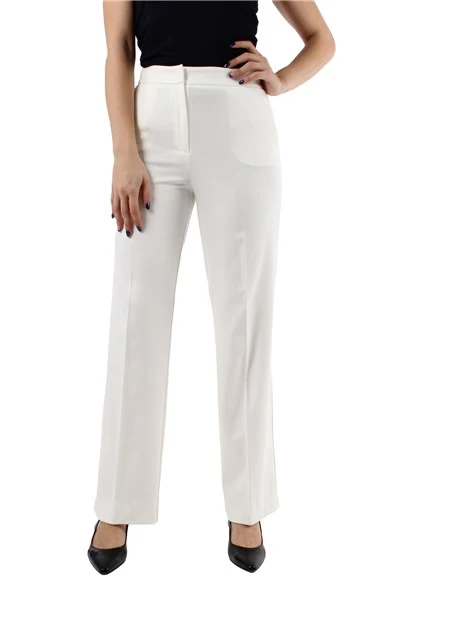 PANTALONI PALAZZO IN JERSEY DONNA BIANCO