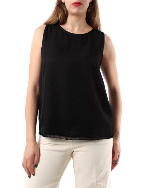 TOP IN WILL DI VISCOSA E LINO DONNA NERO