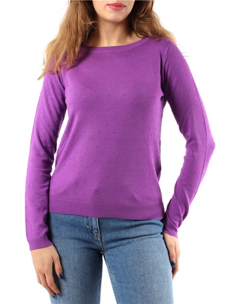 MAGLIA GIROCOLLO IN FILATO DI VISCOSA DONNA VIOLA