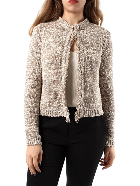 CARDIGAN IN MAGLIA DONNA BEIGE