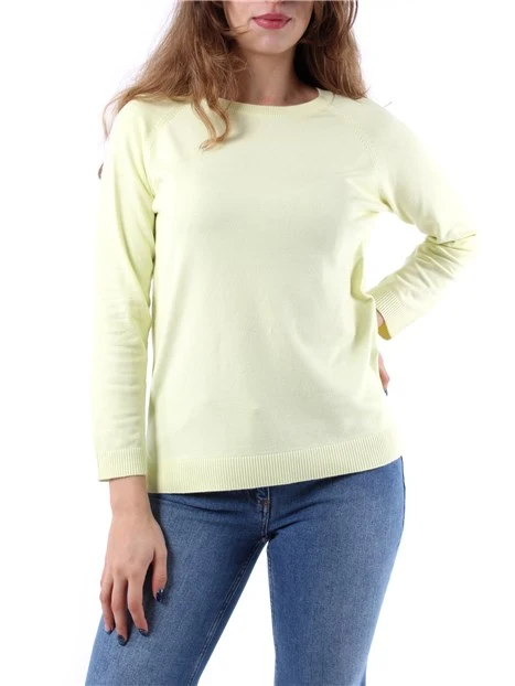 MAGLIA GIROCOLLO IN FILATO MISTO VISCOSA DONNA GIALLO LIME