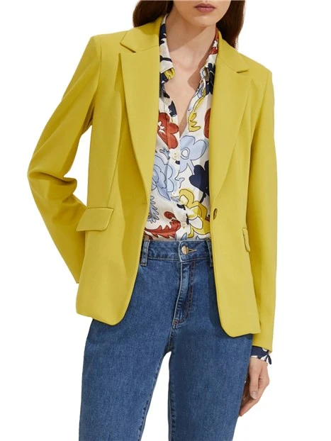 GIACCA BLAZER MONOPETTO IN JERSEY PUNTO MILANO DONNA GIALLO