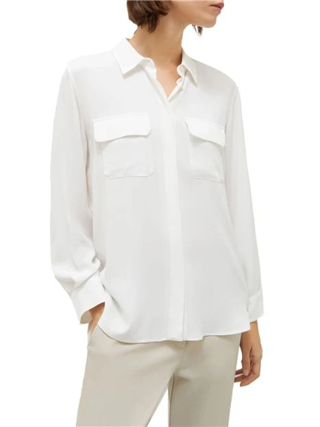 CAMICIA IN CREPE DE CHINE IN MISTO SETA DONNA BIANCO