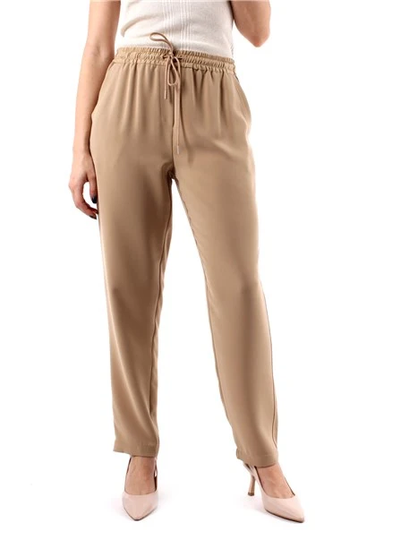 PANTALONI JOGGERS CON COULISSE IN VITA DONNA BEIGE