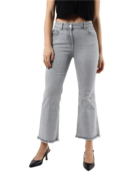 JEANS CROPPED A TROMVETTA DONNA GRIGIO