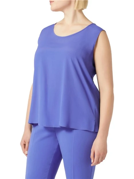 TOP IN CRÊPE DE CHINE MISTO SETA DONNA LILLA