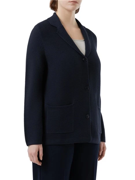 CARDIGAN IN MAGLIA CON BOTTONI DONNA BLU