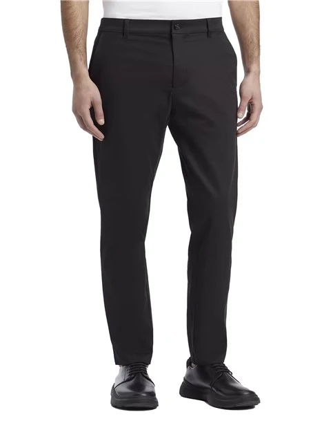 PANTALONI CHINO SATEEN UOMO NERO