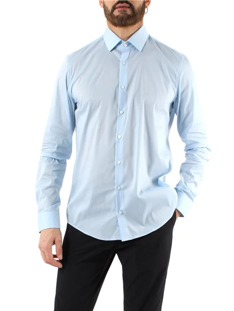 CAMICIA SLIM FIT UOMO CELESTE