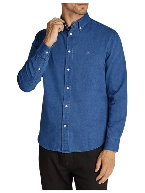 CAMICIA DI JEANS CHAMBRAY UOMO BLU CHIARO